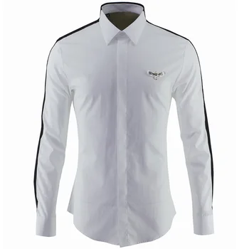 

Men Shirt Brand New Covered Button Slim Fit Long Sleeve Shirts Men Luxury Cotton Shirts Mens Dress Shirts Chemise Homme 3XL