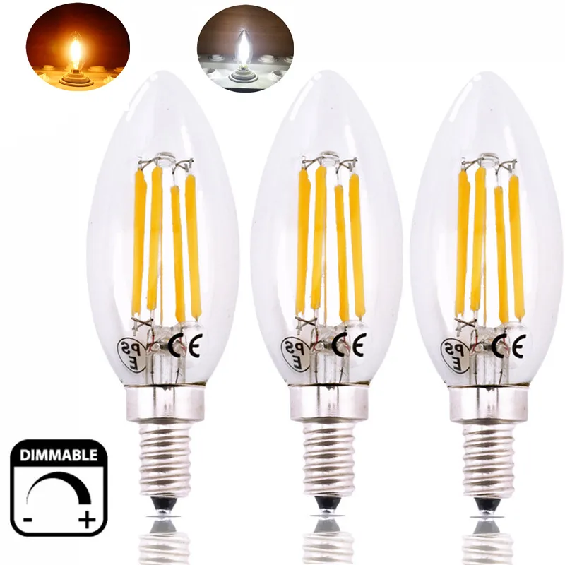 Dimmable 6W LED E12 Candle Light Bulb, 60W Replacement, Candelabra ... Dimmable 6W LED E12 Candle Light Bulb, 60W Replacement, Candelabra ...