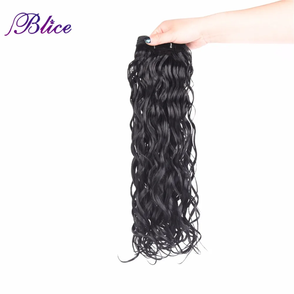 Blice-extensiones de cabello sintético de onda Natural para mujer, mechones tejidos de 18 a 24 pulgadas, 1 unidad, doble trama, cosido, color rubio