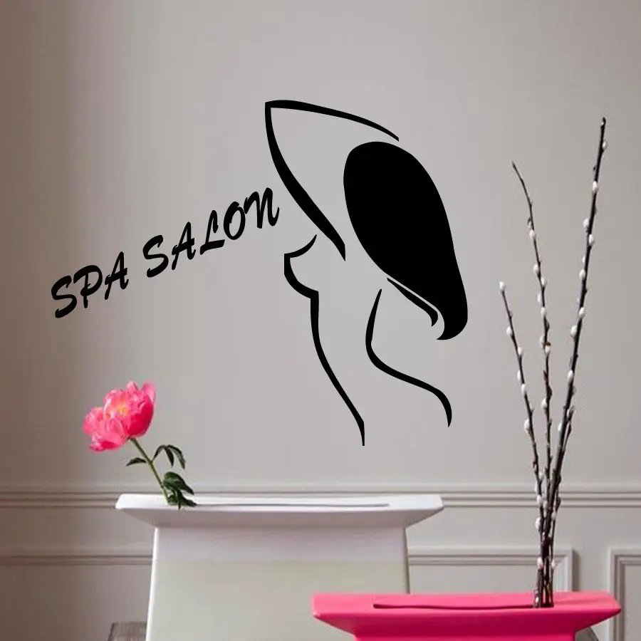 Spa Salon Wall Decals Girl Back Vinyl Sticker Beauty Salon Bathroom