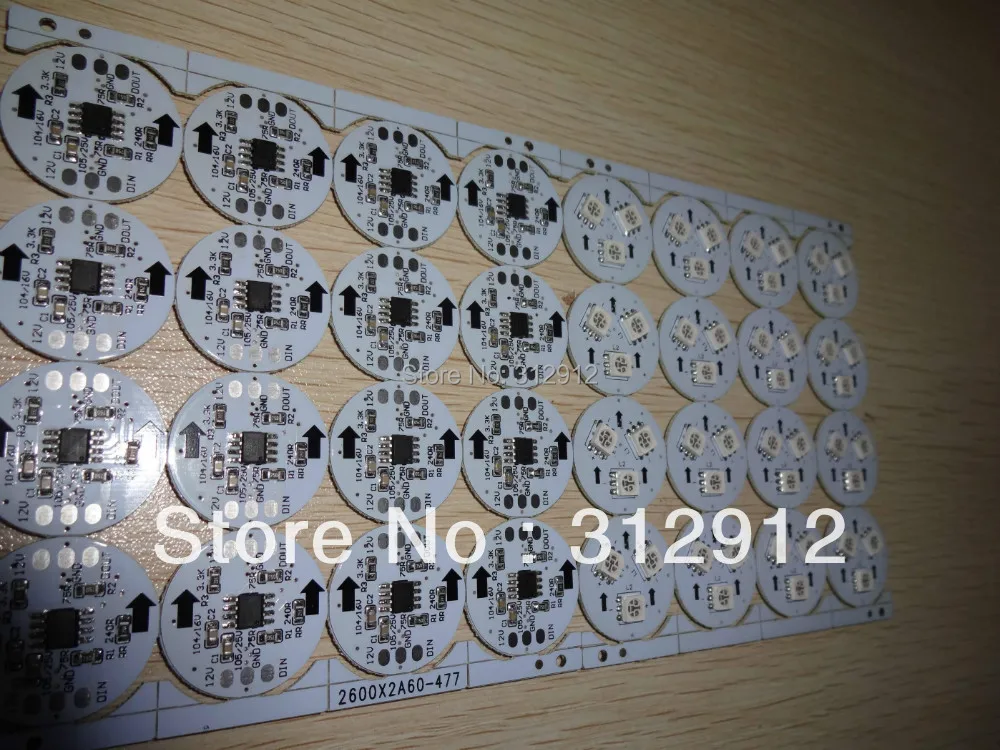 Печатная плата WS2811 диаметром 26 мм с 3 шт. светодиодами 5050 SMD RGB 0 72 Вт вход