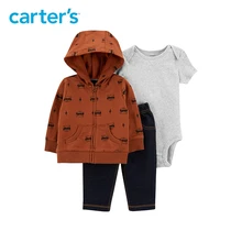 3pcs soft cotton raccoon print and stripes jacket set Carter s baby boy spring autumn clothing