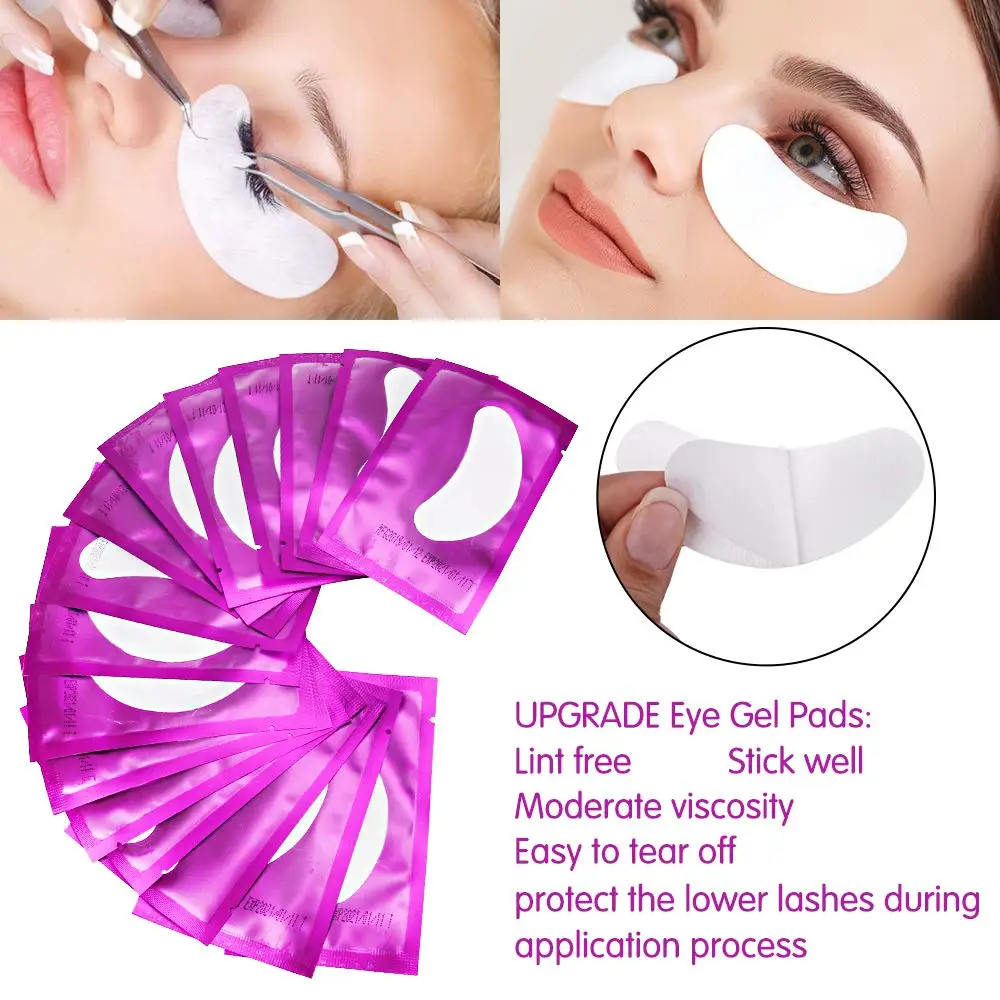 UULZZOR 50 пар подушечки для наращивания ресниц под гелевые подушки для глаз без ворса наклейки макияж глазные гель-патчи