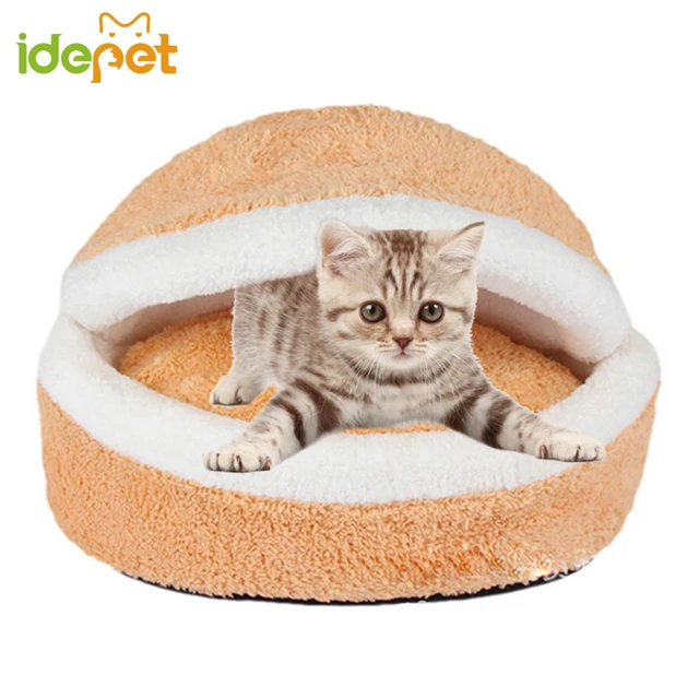 Hamburger House For Cats Shell Design Pet Cat Bed Cat House Cozy Nest