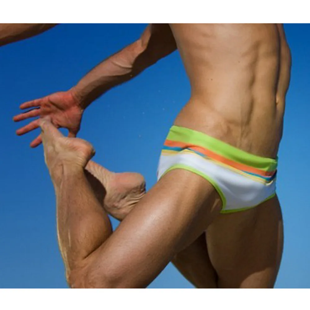 2019 men's fashion rainbow boxer shorts casual beach shorts men breathable sexy briefs hombre quick-drying 40J11 (12)