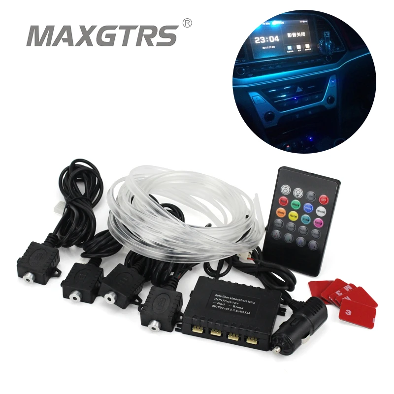 Newest Car Flexible LED Universal Led Fiber Atmosphere Lights 12V Car Auto Interior Decoration Light Foot