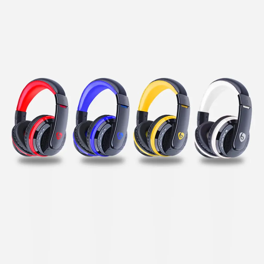 Над ухом HiFi бас стерео наушники гарнитура Nirkabel fm-радио Kartu TF MP3 Воспроизведение Handsfree Dengan Mikrofon