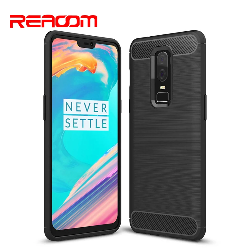 

REAOOM Soft Silicone Case for Oneplus 5T Phone Case Carbon Fiber Anti Knock Phone Cover for Oneplus 6 3T 5 Business Fitted Case