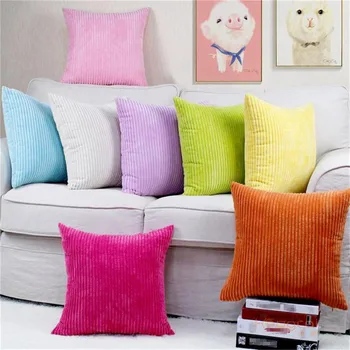 

45x45cm Corduroy Solid Color Pillowcase Nordic Wind Sofa Pillowcase Household Items library book store