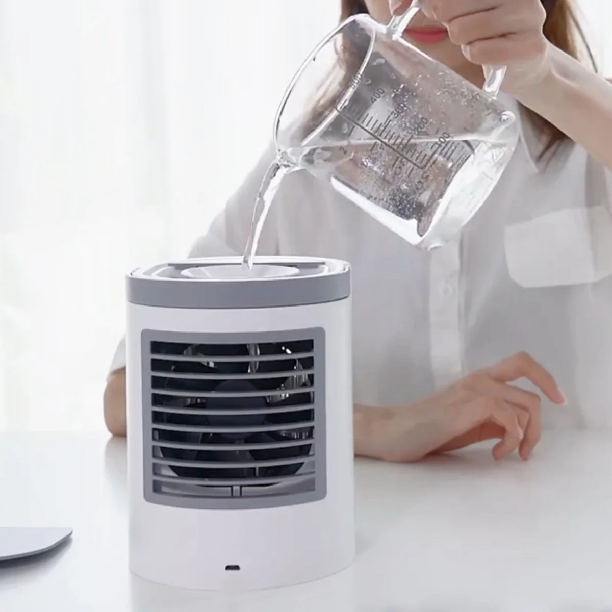 

3Gear Mini Micro USB Negative Ion air Conditioning Fan Air Cooler Humidifier Purifier With LED night light For Office Home Use