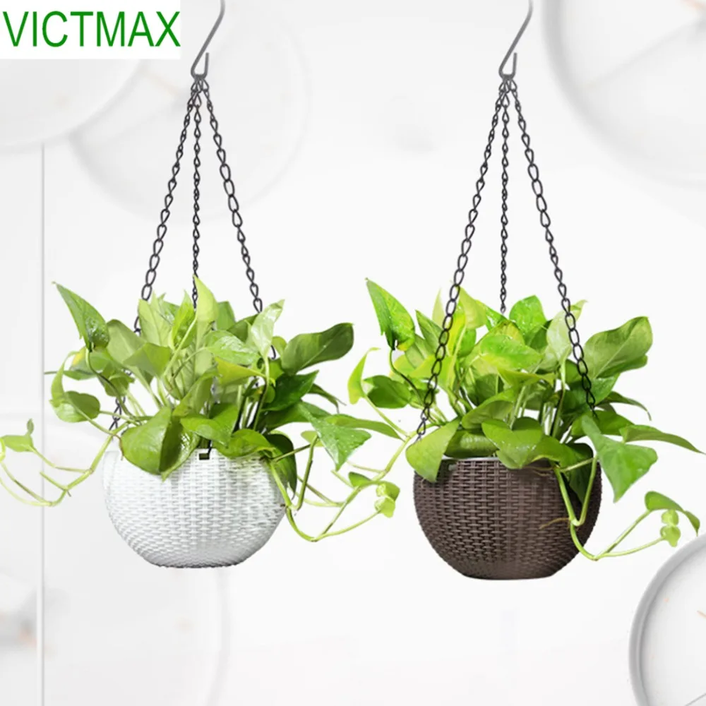 Decoration Balcony Chains Flowerpot Hanging Basket Rattan Pattern Flower Pots