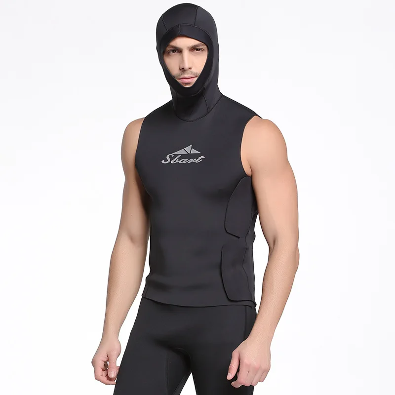 

3mm Neoprene Camouflage Diving Sutis Vest Hooded Male Wetsuits Tops Scuba Snorkeling Surf Equipment Kitesurfing Suit