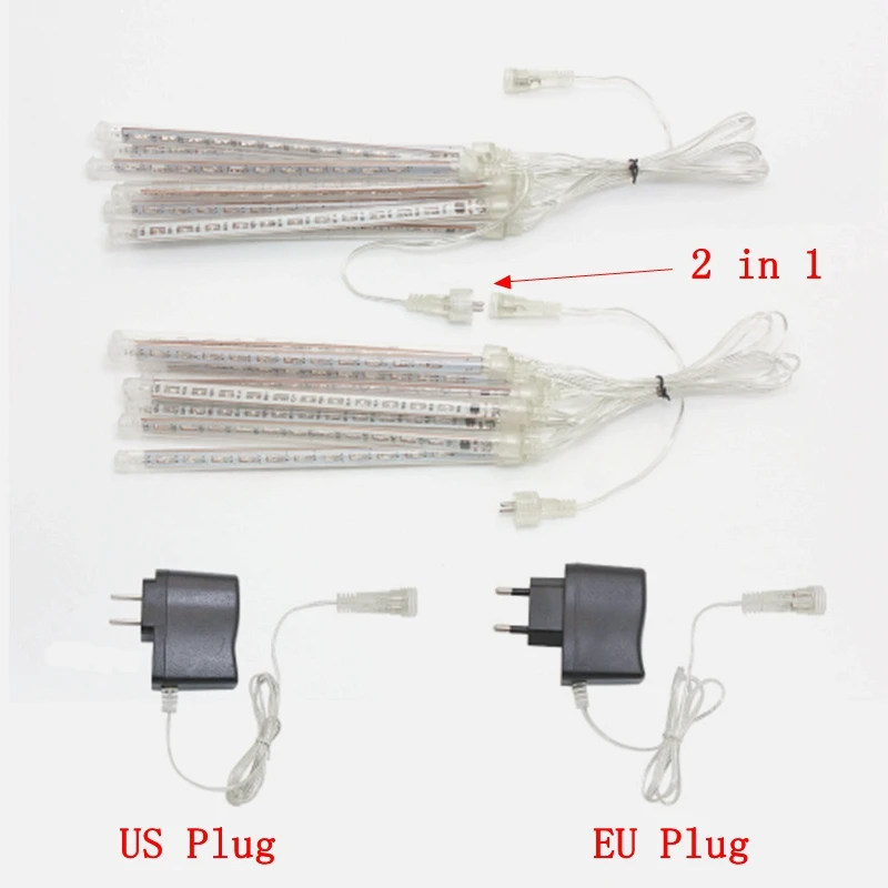 Открытый водонепроницаемый 20 см светодиодный Метеоритный Дождь 8 шт. трубы струнный светильник s AC110V AC220V Свадебный Рождественский падающий дождевик Сказочный светильник