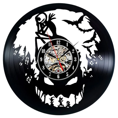 Horloge росписи кошмар перед рождественские настенные часы дизайн мультфильм тема виниловые часы-пластинка часы с подвеской тихий 12 дюймов - Цвет: Type 11