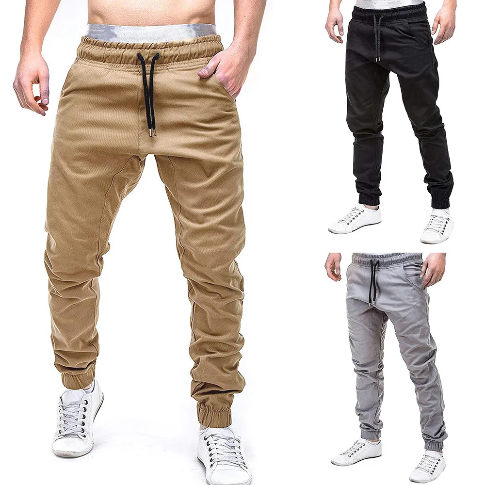 Тактические штаны, мужские спортивные штаны, повседневные эластичные джеггинсы, спортивные однотонные мешковатые с карманами, брюки, мужские брюки