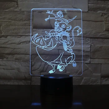 

The King Simba Decorative Kids 3d Led Night Light Warthog Pumbaa Children Cool Night Lamp Usb Battery Nightlight Drop shipping