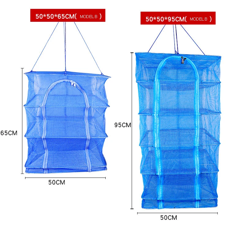 2 размера Складная 4 слоя сушильная сетка рыболовная сетка сушилка подвесная овощная Рыбная посуда сетка-сушилка PE вешалка рыболовная сеть B106