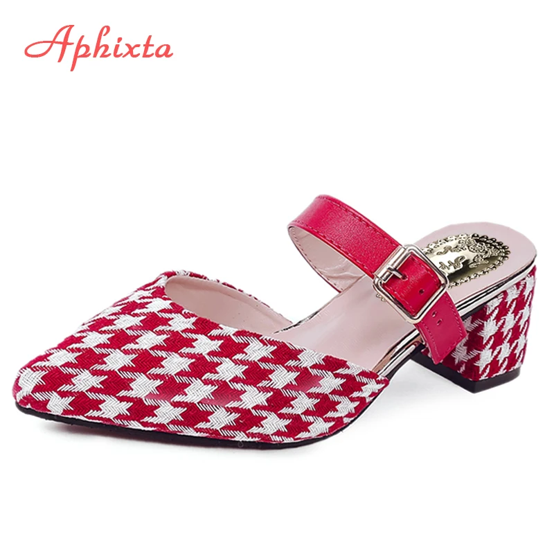 

Aphixta 2018 Spring Ladies Slipper Pointed Toe Woman Slippers Slip On Buckle Summer Loafers Mules Flip Flops Women Sandals