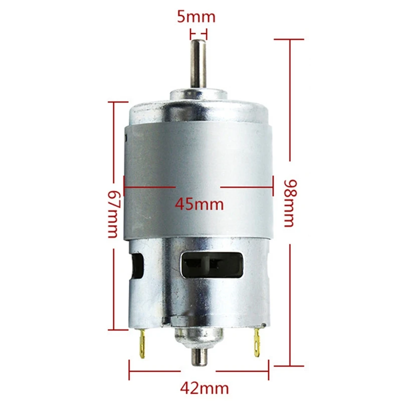 

775 DC Motor DC 12V-36V 12000 RPM Ball Bearing Large Torque High Power Low Noise Hot Sale Electronic Component Motor