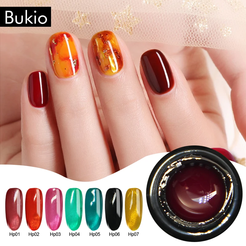 

Bukio 5g Jelly Glass Gel Translucent Neon Color Fiber Glass Hard Quick Building Nail Extend Gum Crystal Acrylic Gel
