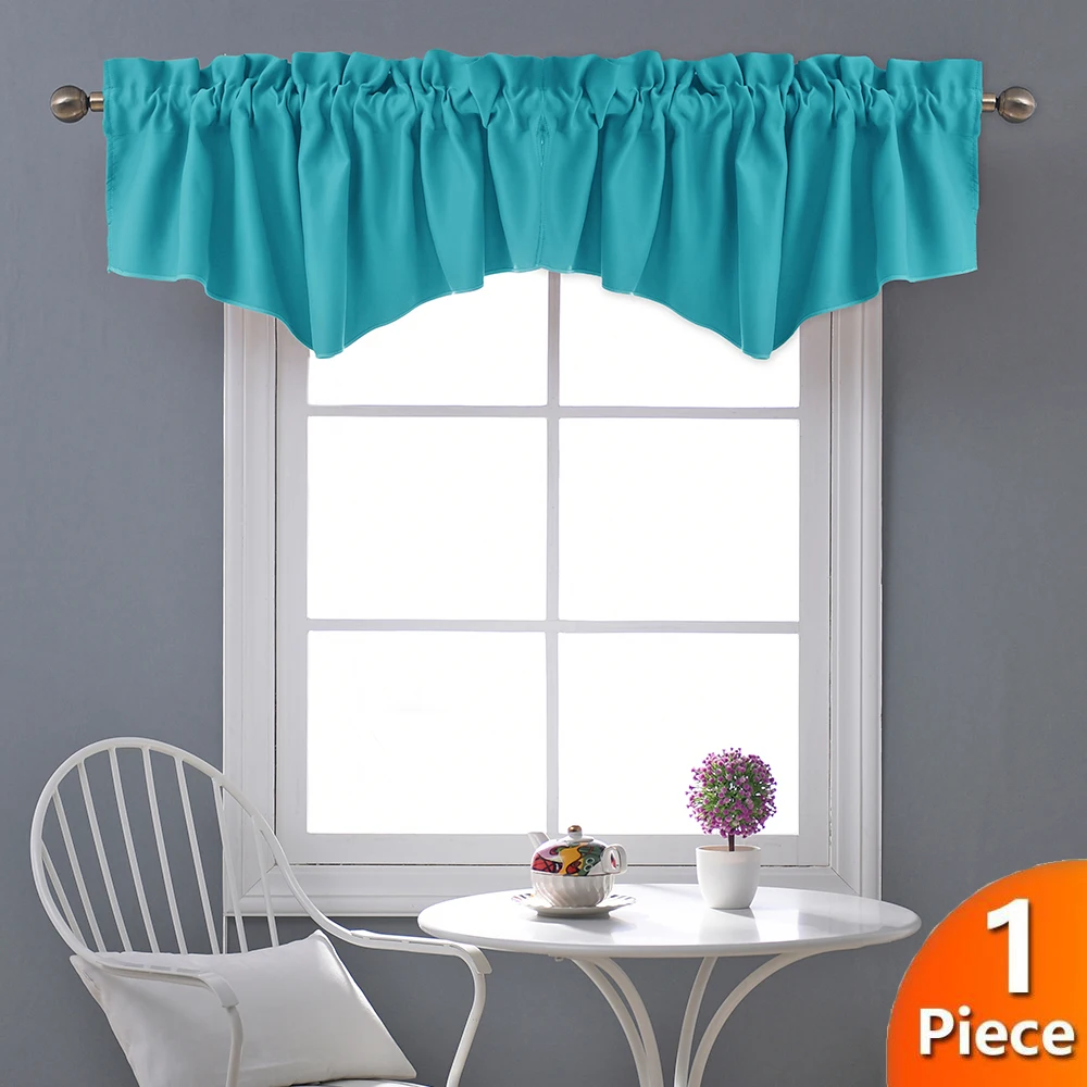 Turquoise NICETOWN затемненная занавеска для кухни с кармашком и кармашком, занавеска для подвала с одной панелью - Цвет: Turquoise