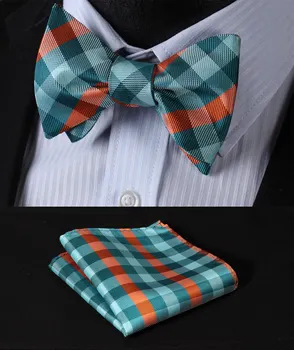 

Check 100%Silk Jacquard Woven Men Butterfly Self Bow Tie BowTie Pocket Square Handkerchief Hanky Suit Set #RC2