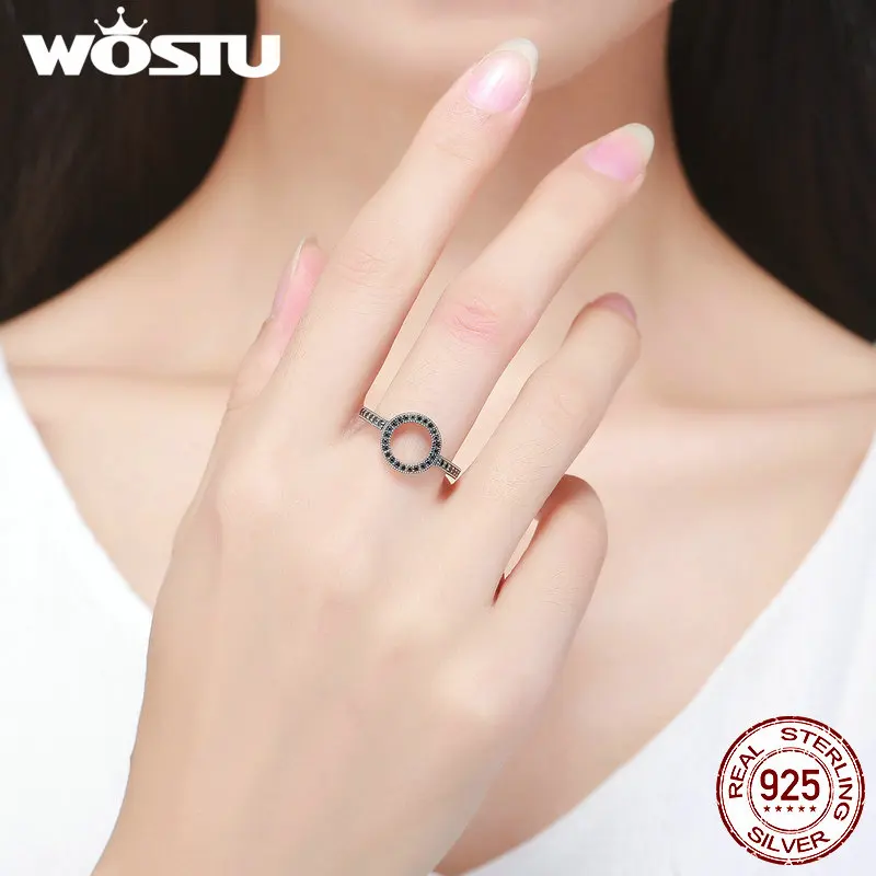 WOSTU,, 925 пробы Серебряное кольцо на палец для женщин, модное Брендовое ювелирное изделие, отличный подарок, CQR112