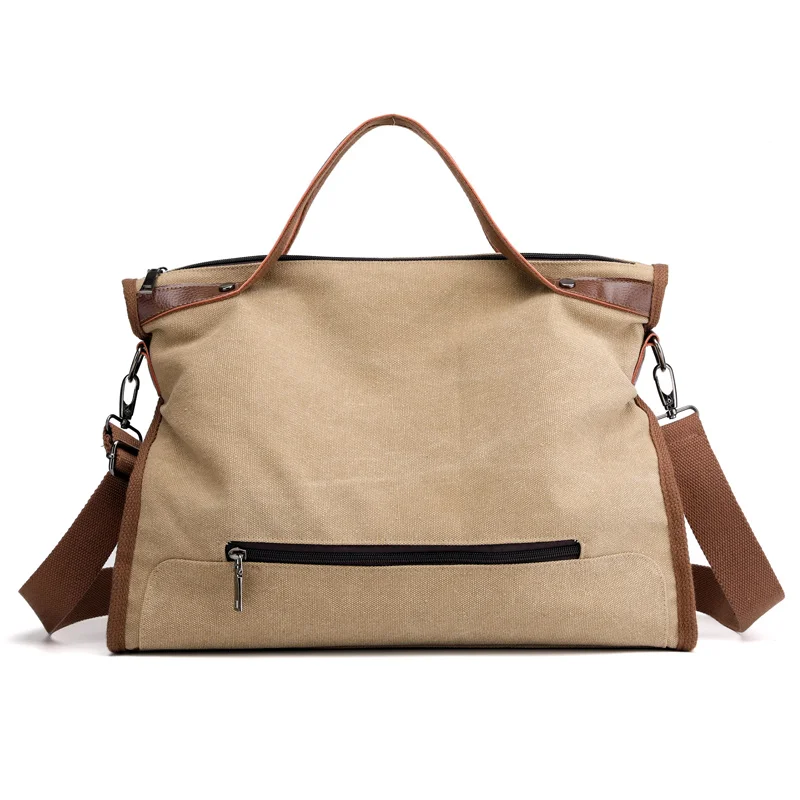 Для женщин Сумки Холст Crossbody сумка сумки Повседневное женские сумки на плечо высокое качество большой Ёмкость пляжная сумка женский - Цвет: Bag Khaki