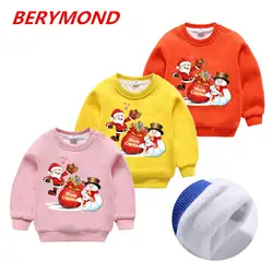 Зимний Детский Рождественский свитер для мальчиков и девочек, плотные вельветовые толстовки для малышей, Теплые Топы с рождественским