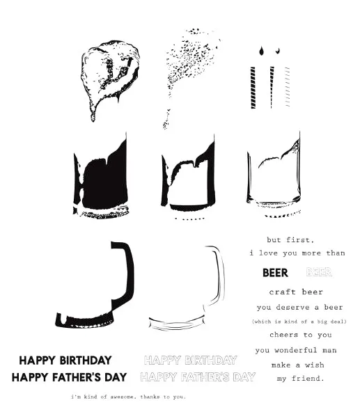 Beer layers прозрачный Штамп для DIY Скрапбукинг карты ручной работы/Фотоальбом украшения канцелярские штамп - Цвет: Белый