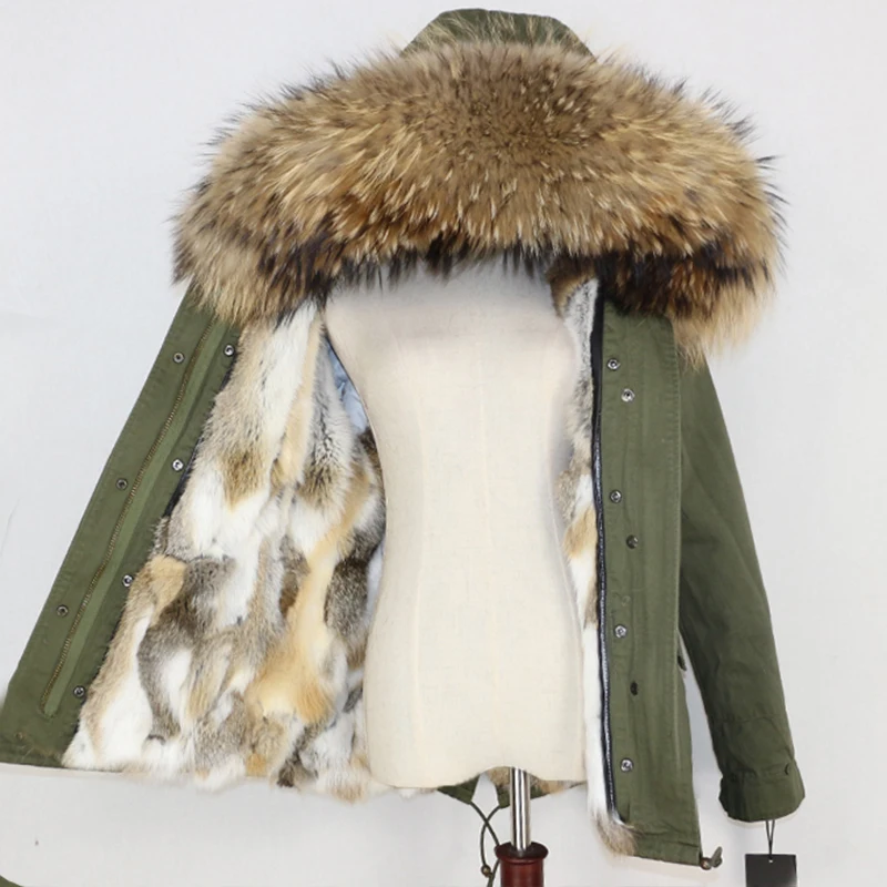 OFTBUY, зимняя женская куртка, пальто с натуральным мехом, парка с воротником из натурального меха енота, Толстая теплая подкладка из кроличьего меха, уличная одежда, новинка