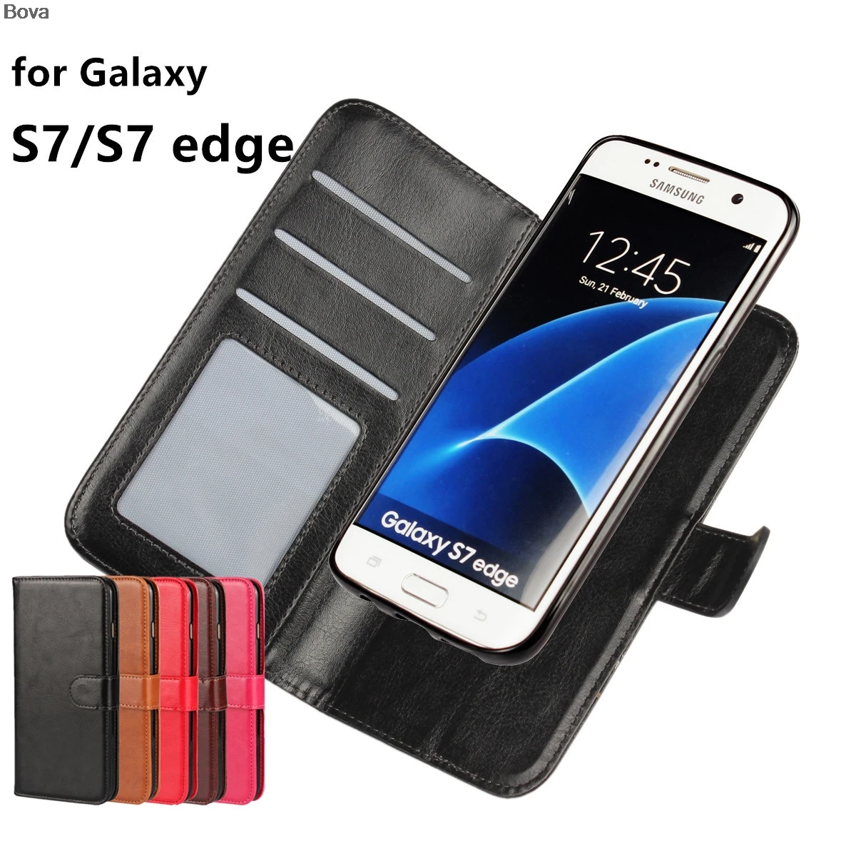

Premium Leather Case for Samsung S7 Card Holder Holster Flip Case for Samsung Galaxy S7 edge Detachable Phone Shell (2 in 1)