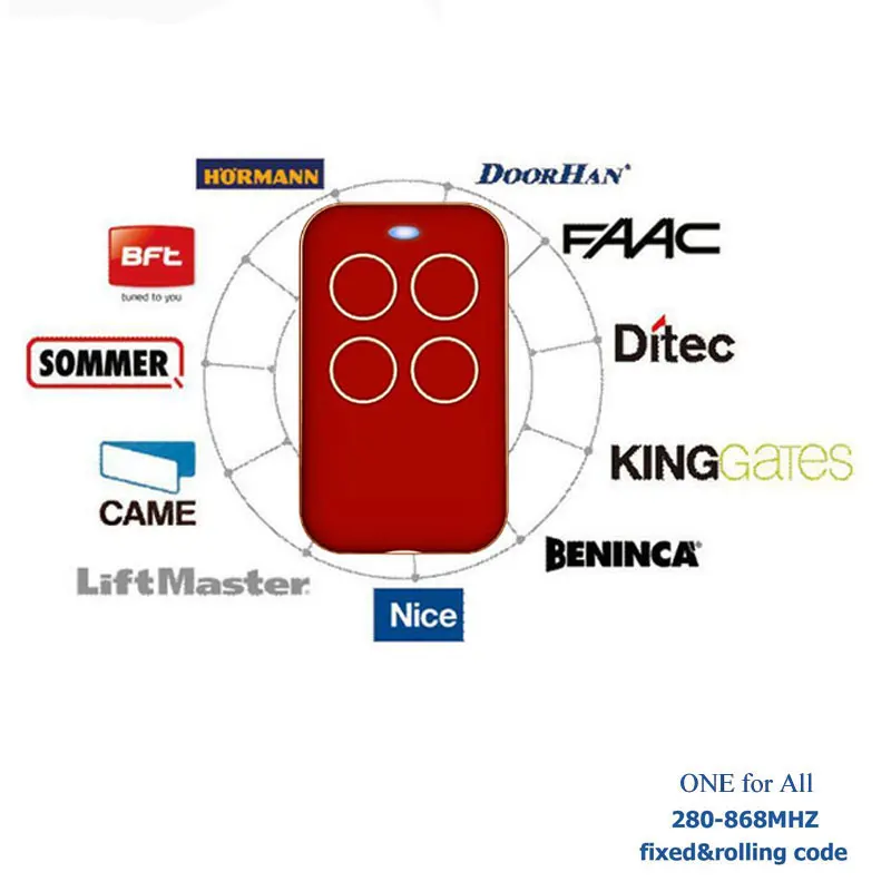 

ONE for ALL Gate garage transmitter duplicator rolling code fixed code 280-868MHz rainproof Red Bkue Black Top quality