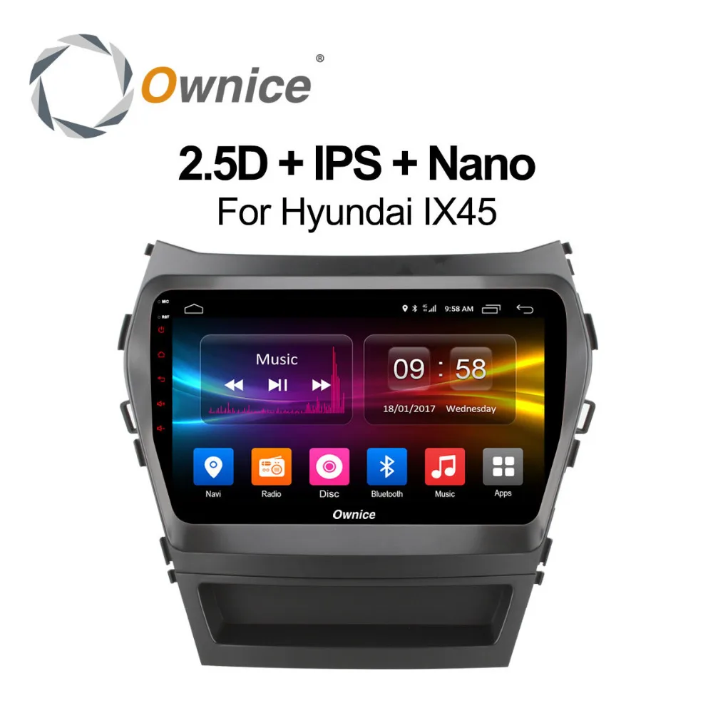 Best Android 8.1 2GB RAM 8Core 4G SIM LTE CAR DVD Player GPS Map Bluetooth 4.1 RDS Radio Wifi for Hyundai IX45 2015 2016 2017 0