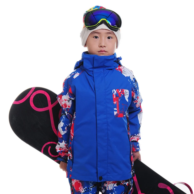 ФОТО 2016 Children Snowboarding Jackets Twinset Ski Outdoor Skiing 3 in 1 Jacket Boy Girl Warm Coat  Waterproof Kids Snow Jacket CJ27