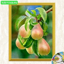 

DUOYISHANG"Branch of Bronze Pears"5D DIY Diamond Painting Fruits Full Square Diamond Embroidery Painting Rhinestones Mosaic Pic