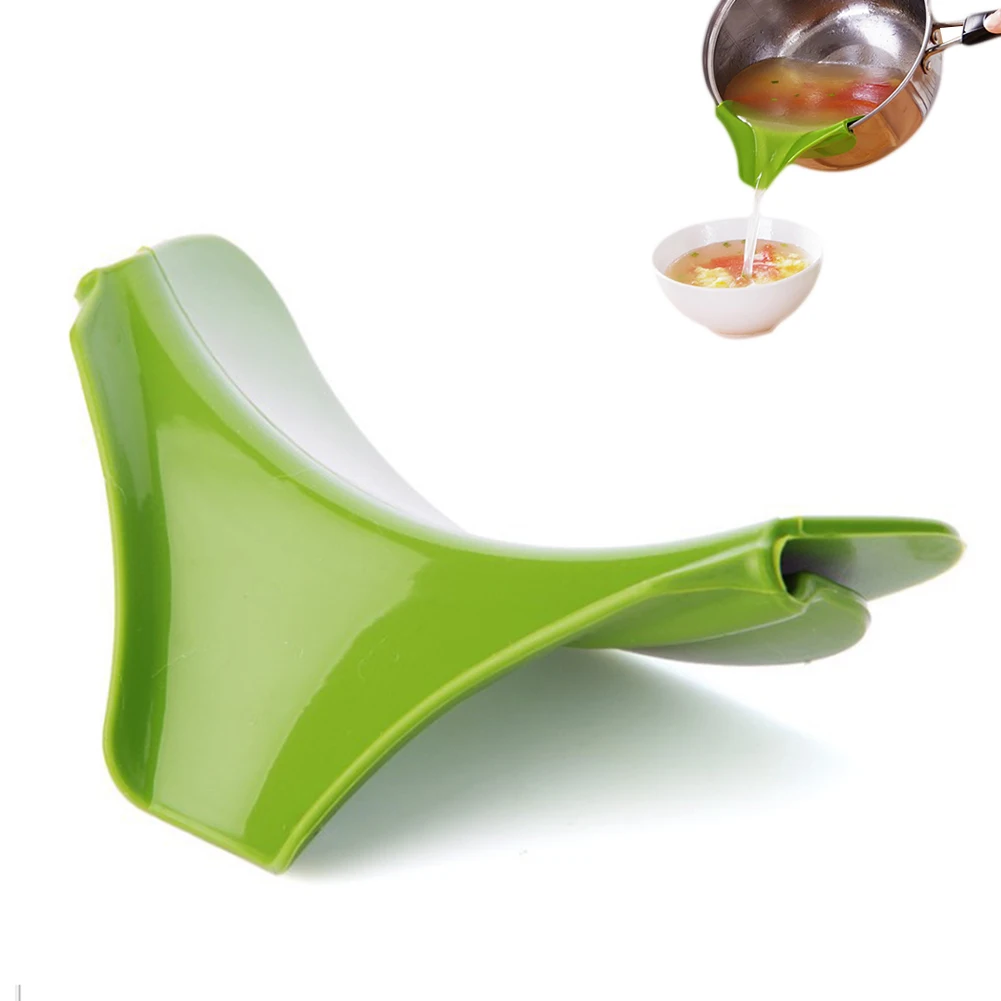 

Kitchen Green Tools Silicone Funnel-Pots Pans Rim Leak Proof Silicone Funnel-Flask Small Mini Container Large Silicone Funnels