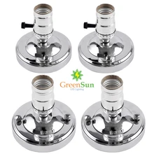 Greensun 4 шт. серебряный светильник База E27/E26 Алюминий Ретро Эдисон потолок винт свет лампы гнездо держатель с переключатель