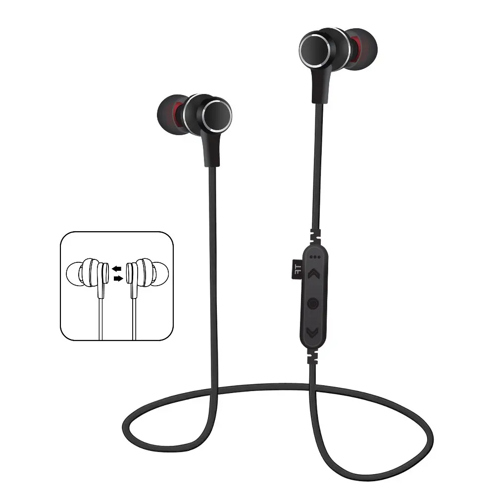 Earphone T12 Bluetooth Headphones Sport Magnetic Wireless Ear hook Headset Music Magnet TF Card Slot Earbuds With Microphone