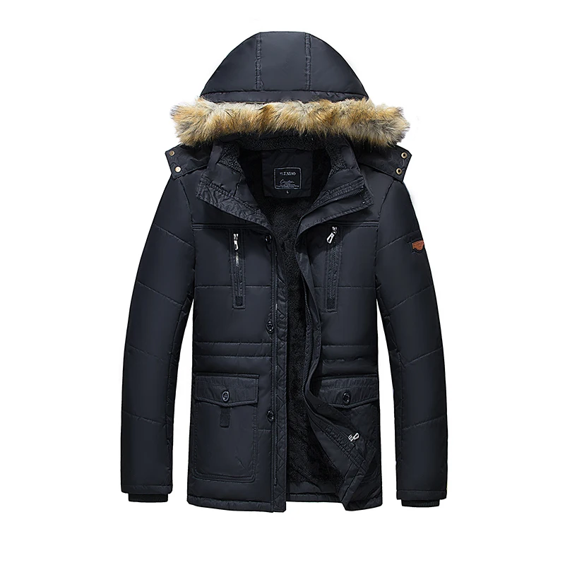 Для мужчин длинные парки хлопковые зимние куртки на молнии Для Мужчин's Повседневное мода Slim Fit куртки пальто пиджаки мужской теплая куртка