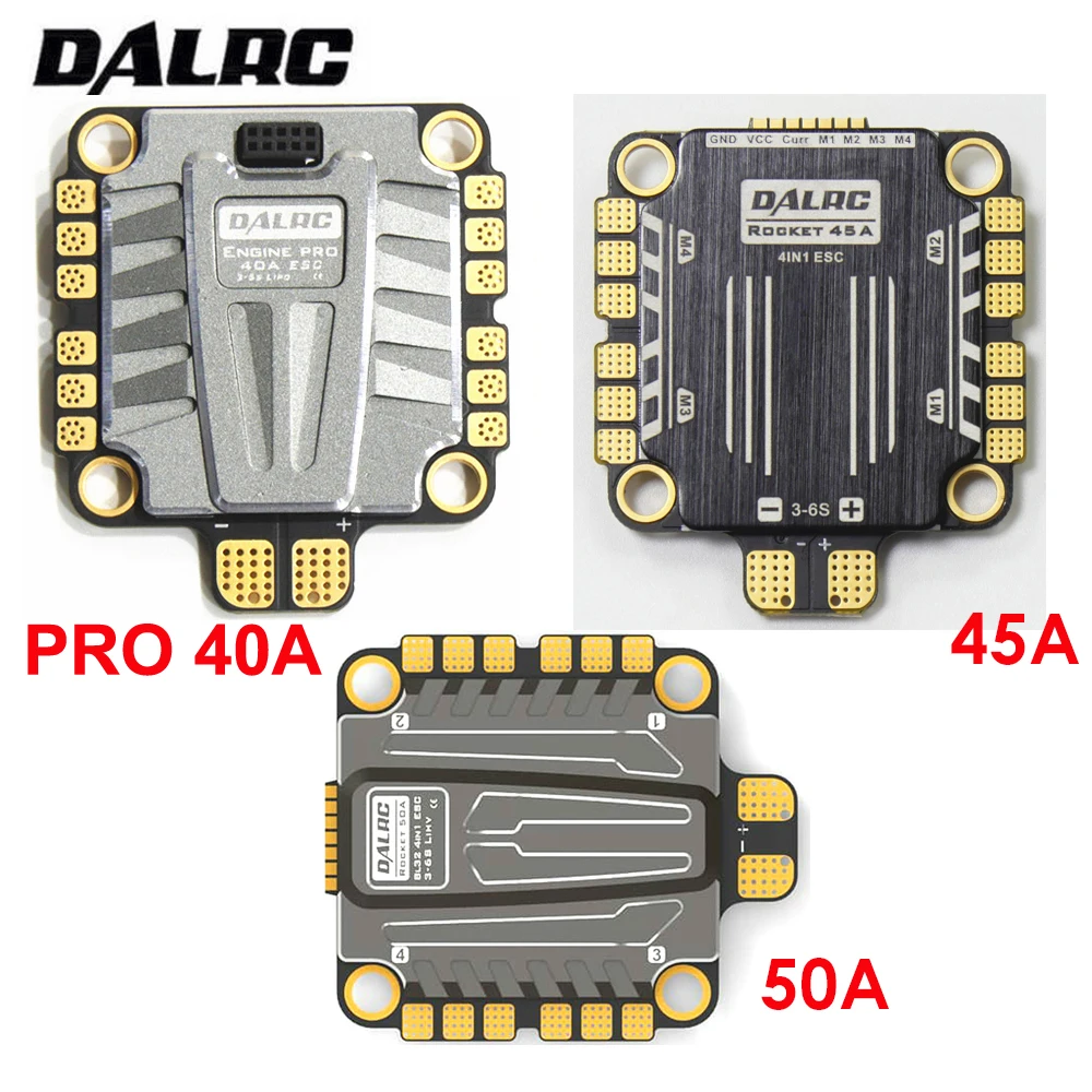 DALRC 4 в 1 ESC 40A 45A 50A Бесщеточный 3-6S Blheli_32 LIHV DSHOT200 готов для FPV Racg совместимый w/F05 F722 FC