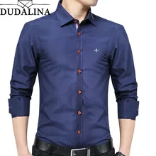 DUDALINA Новая модная рубашка Оксфорд мужская рубашка с длинными рукавами Мужская одежда Slim Fit Повседневная мужская рубашка