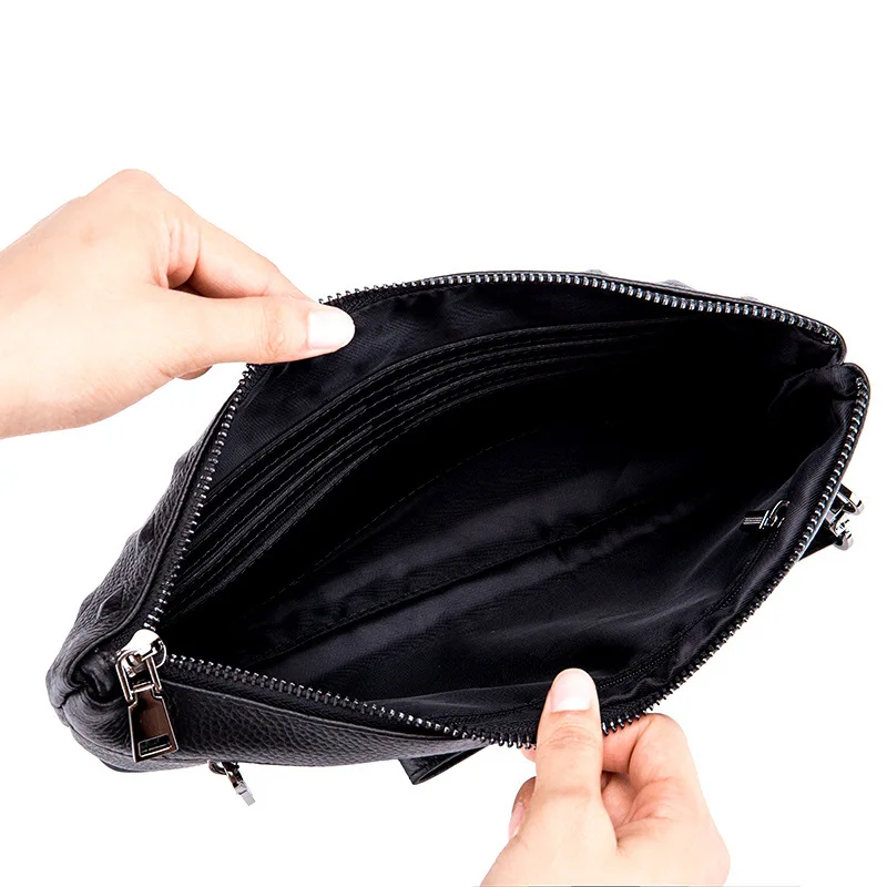 Новые мужские сумки из натуральной кожи черного цвета большой чехол модные портфели может держать IPAD