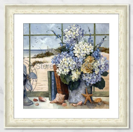 

Flower canvas painting vintage style classical viloet white flower and vase decoration art free shipping