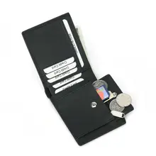 Модная мужская RFID Блокировка кожаный двойной чехол для ID карты держатель Мини Кошелек бумажник короткие деньги монета кошелек сумка Новинка