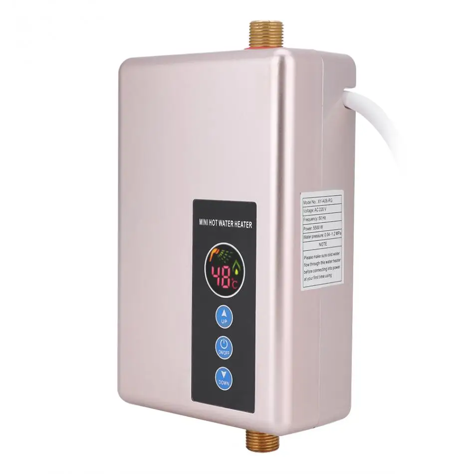 5500 Вт Светодиодный Дисплей мгновенный Tankless Электрический водонагреватель кран Кухня быстрый нагрев кран Душ нагреватели водопроводные ванная комната