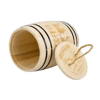 

2018 Wooden For Coffee Beans Grounds Fresh Coffee Bean Airtight Container F609