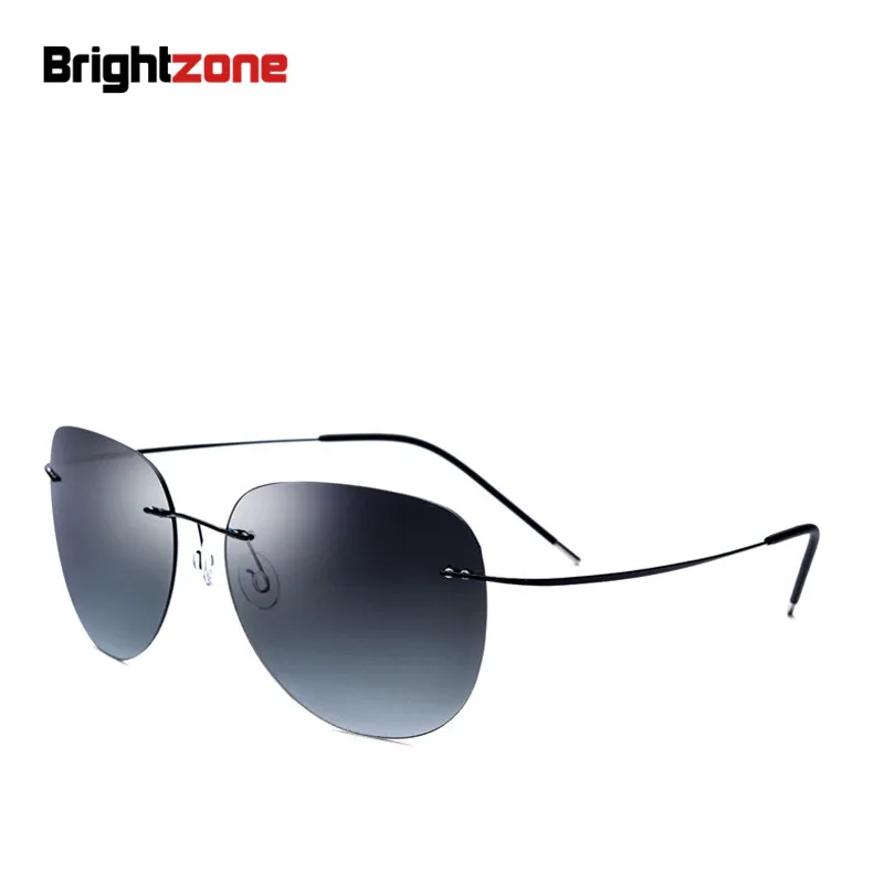 

Highest quality New Titanium Frame Gradient Rimless Sunglasses Eyeglasses Men women Driving eyeglasses With Case Oculos de grau