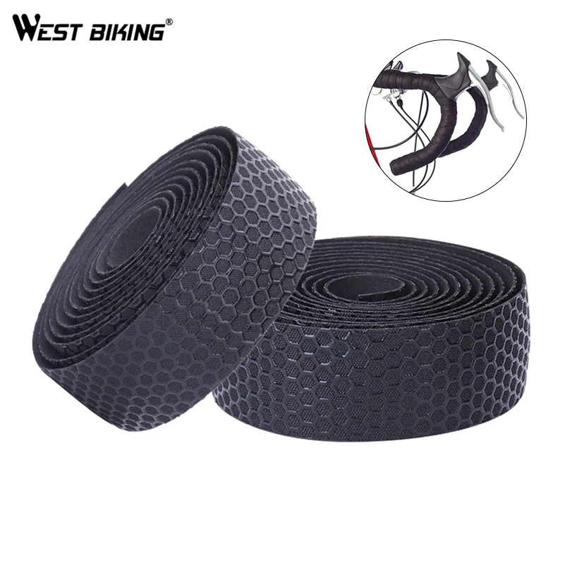 

WEST BIKING 2pcs Bicycle Handlebar Tape Crossbar Bar Pad Road Bike Handlebar Protective Pad Fish Rod Cycling Handle Belt 200cm