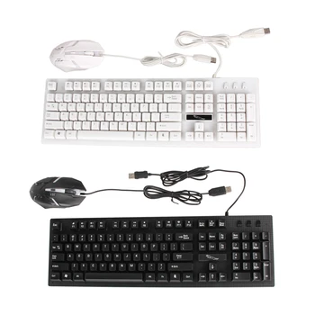

Backlight Keyboard/Mouse Set USB Wired Full Key Optical Gaming Kit Gamer Klavye Combo for Computer Notebook For Overwatch/BUBG